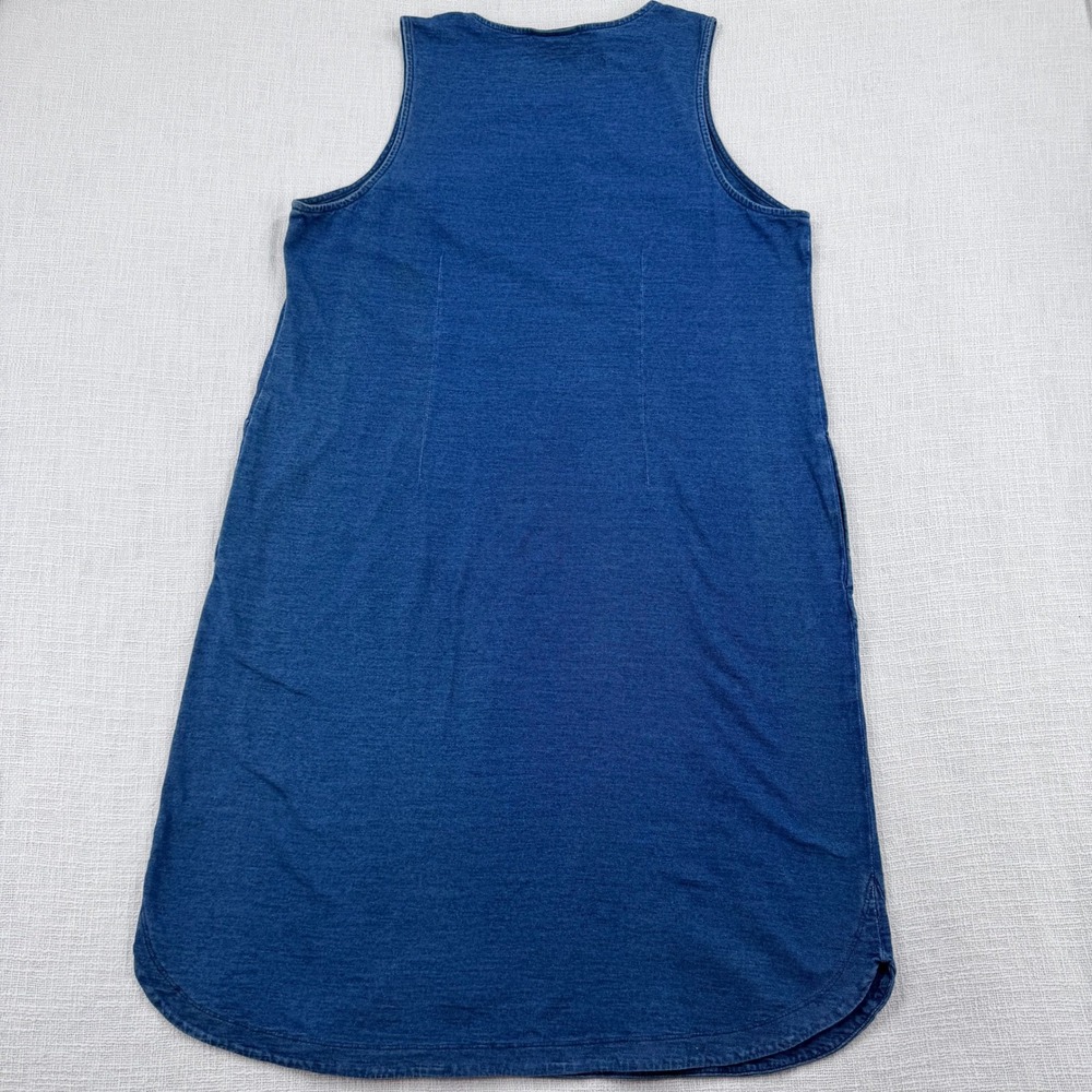 Pure Jill Indigo Tank Sleeveless Shift Tunic Cotton Dress Pockets Large Petite - Picture 6 of 9